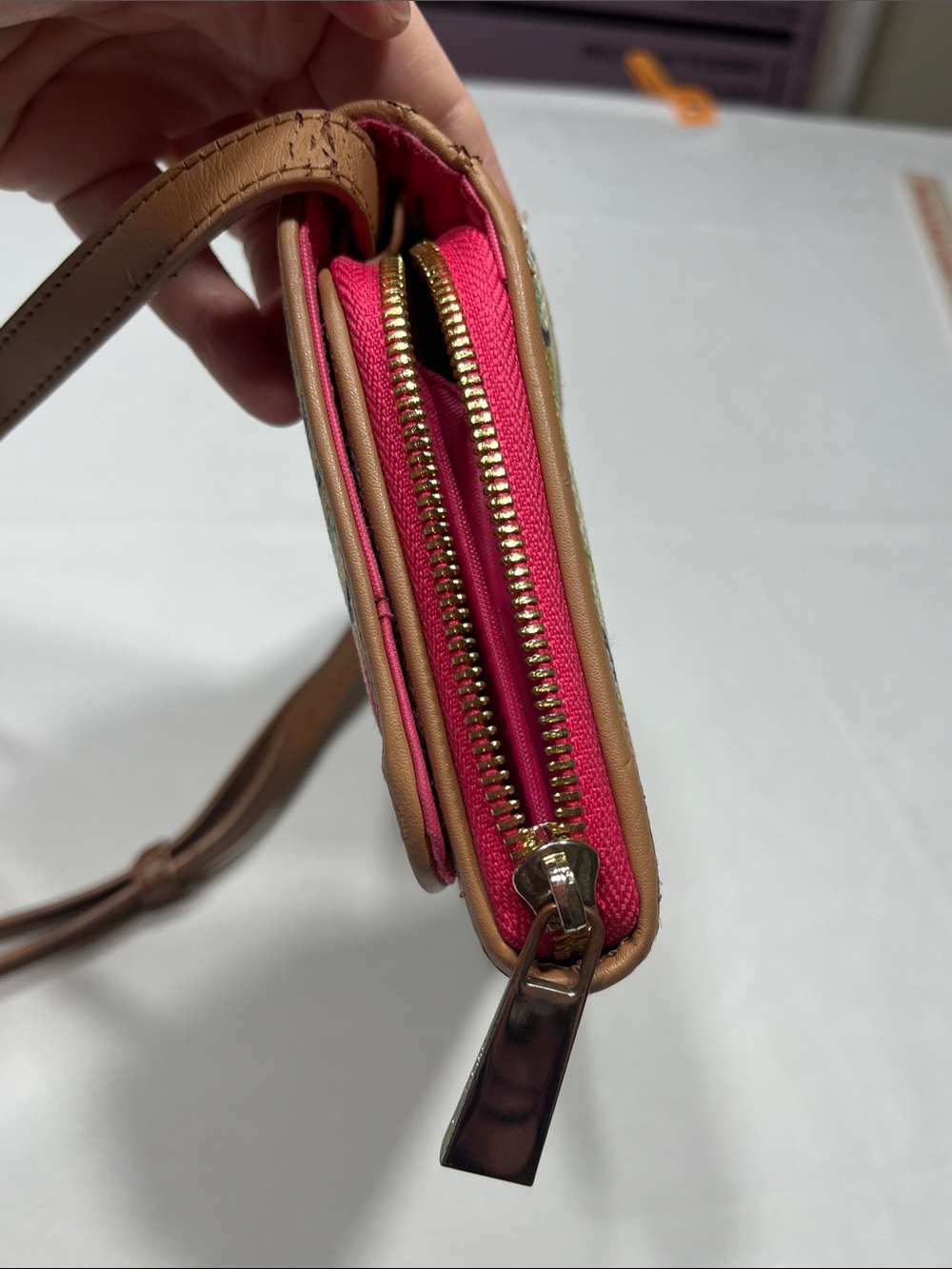 Spartina 449 Linen Leather Paisley Crossbody Wallet Clutch SKU 0110 - Picture 7 of 10
